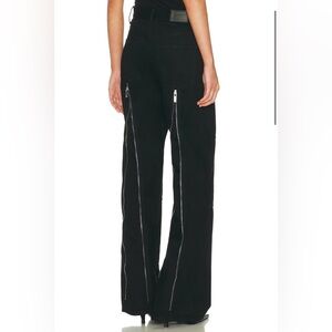 Helmut Lang High-Rise Black Wide-Leg Zip-Detail Jeans